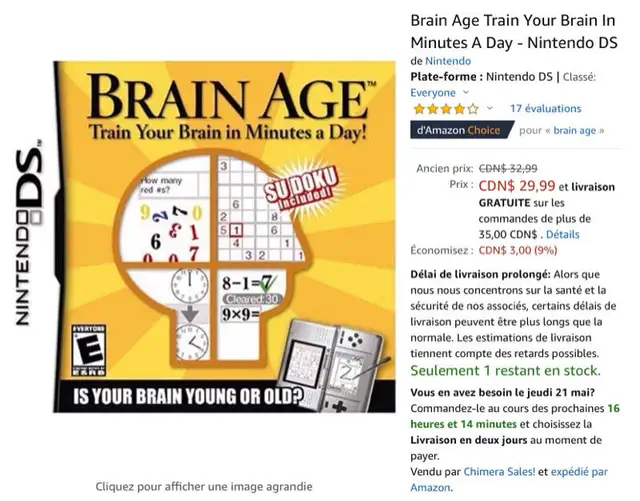 Nintendo DS Game - Brain Age63735876715395121
