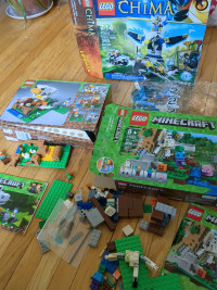 3 incomplete Lego sets, Minecraft, chima