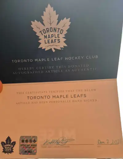 Signed auston matthews jersey c.o.a., View more