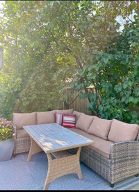 Patio sectional and table