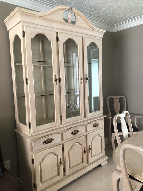 Solid Oak White Washed Display Hutches & Display