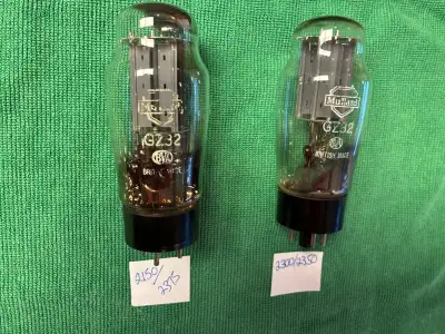 Mullard GZ32 5V4G CV593 Rectifier Pair Tubes White Label Pair 2, View more