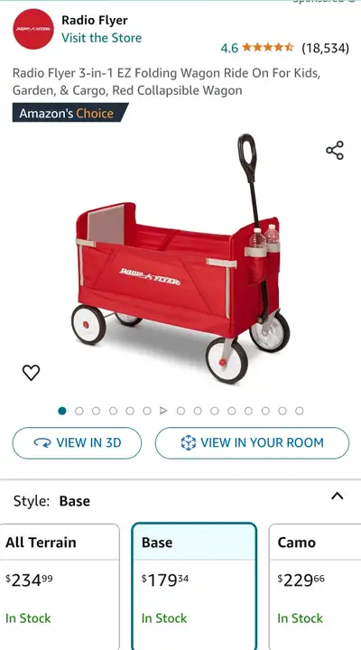 Brand New Sealed. Never Opened Radio Flyer 3-in-1 EZ Folding Wagon Ride On For Baby Kids Toddler Mod...