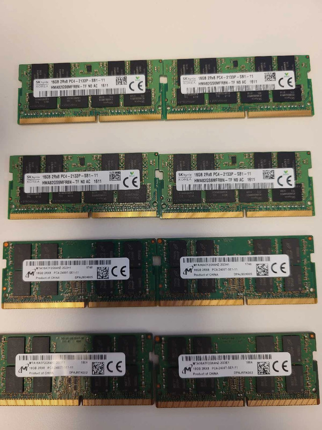 16gb Ram Memory sticks for laptops  in System Components in Kitchener / Waterloo