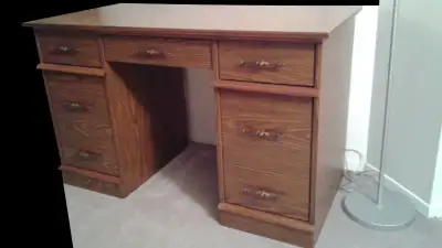 7-DRAWER DESK (also finished on back so can be in middle of room, View more