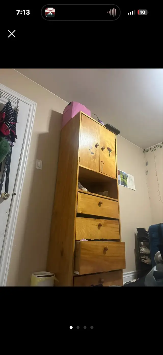 Tall Wooden Storage Cabinet in Dressers & Wardrobes in Mississauga / Peel Region - Image 2