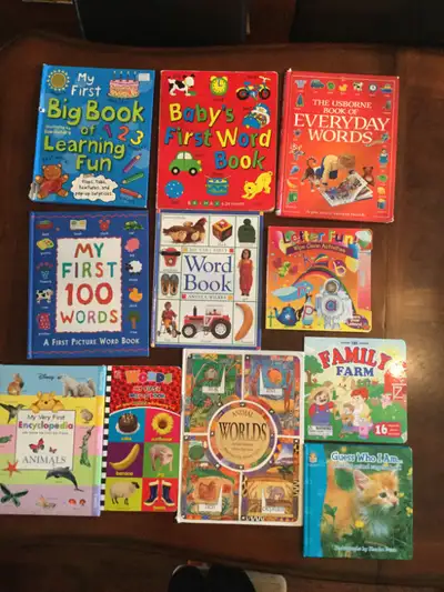 Childrens First Words, Pop Up, Encyclopedia, 10 Books $20 (Lot M, View more