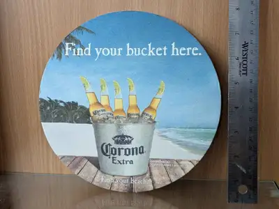 Thickness of a coaster, large enough to cover a tray or be a coaster for a pitcher. From several yea...