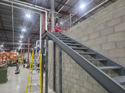 NEW-was removed due to design change Length of staircase 21.3 feet 17 steps Width is 2.10 feet 4 lan...