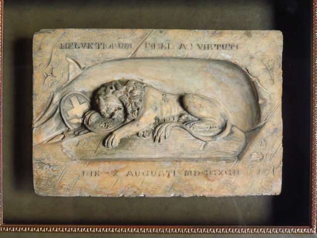 Rare Framed Vintage Lion of Lucerne Sculpture Replica $150 in Arts & Collectibles in St. Catharines