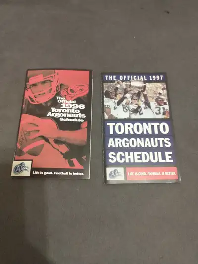 1996 and 1997 CFL Toronto Argonauts pocket schedules, View more