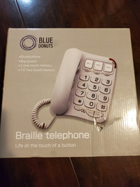 Blue Donuts Braille Phone for Senior. Visually Impaired Phone.