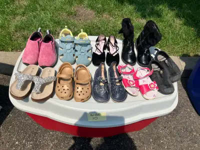 $25 for all 9 pairs of little girls size 10 shoes , View more