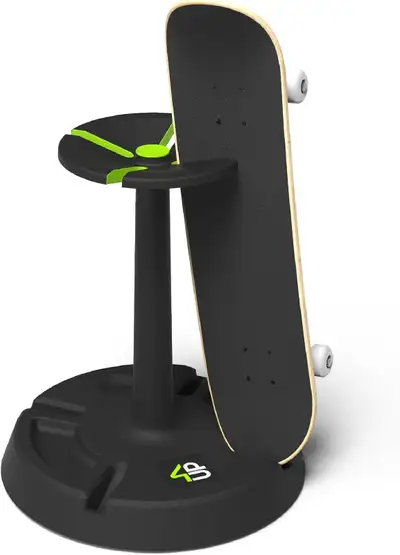 Parking Block 4-Up Rotating Skateboard Stand. New still in sealed box. Portable Turntable Skateboard...