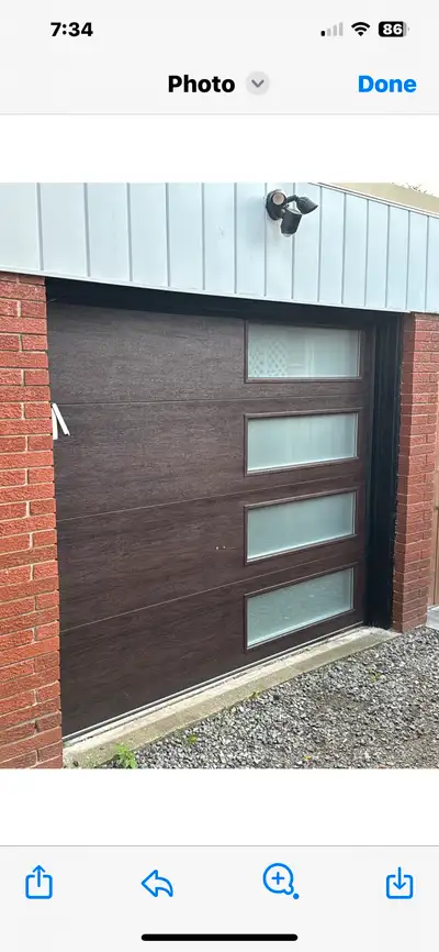 New Walnut Color Garage Door Sections / Modern Glass, View more