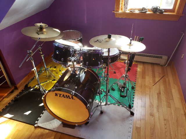 Tama Silverstar 6-Piece Drumset With Zildjian A-Custom Cymbals in Drums & Percussion in Annapolis Valley - Image 2