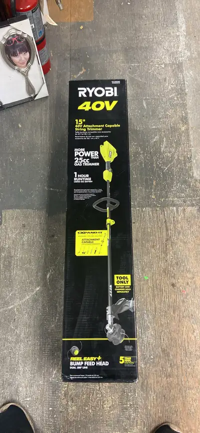 I'm selling a new Ryobi 40V 15" Attachment Capable String Trimmer, perfect for keeping your lawn loo...