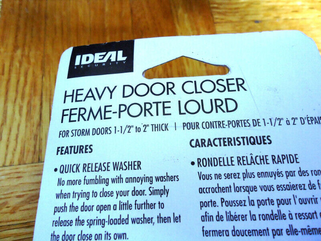 Ideal Heavy Storm Door Closer 1-1/2" to 2" Thick Doors (New)! in Windows, Doors & Trim in Markham / York Region - Image 3