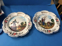 2 (Spring,Autumn)LAMI ITALY CRACKLED MELMAC VINTAGE plates $25