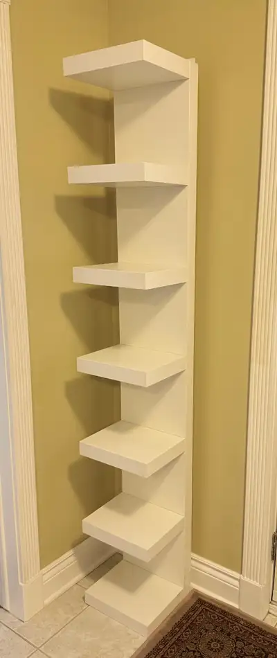 White Ikea "LACK" shelving unit, View more