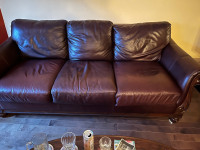 Real leather couch and chair
