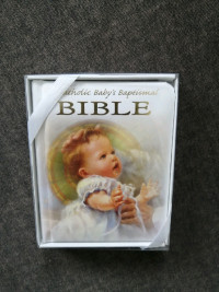 A Catholic baby's baptismal bible/first bible