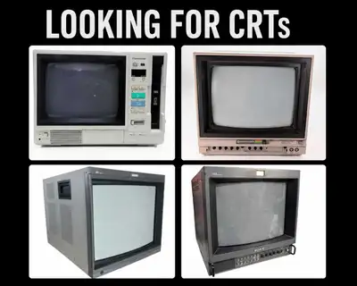 Looking for boxy CRTs like Sony PVMs, Commodore 1701/1702s, AG-500s, and other weird/professional-lo...