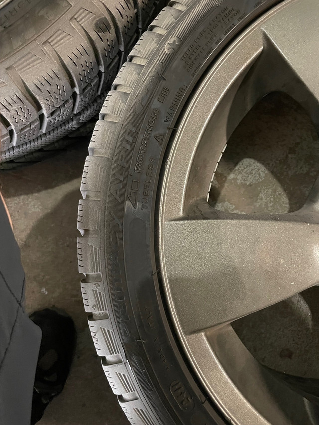 OE BMW 550i 17” alloy wheels with Michelin Alpine Winters in Tires & Rims in Hamilton - Image 3