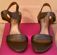 Naturalizer Leather Sandals Women's Black Shoes