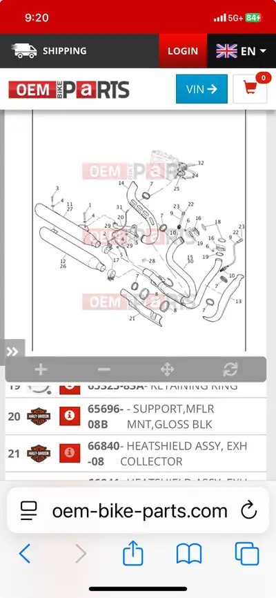 Looking for exhaust bracket for a 2011 dyna fatbob. To install factory exhaust , mount from pipe to...