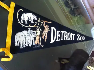 Vintage Detroit Zoo Felt Pennant, View more