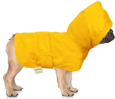 New LeerKing Dog Raincoat Pet Rain Jacket with Cotton Lining and Leash Hole Hooded Waterproof Poncho...
