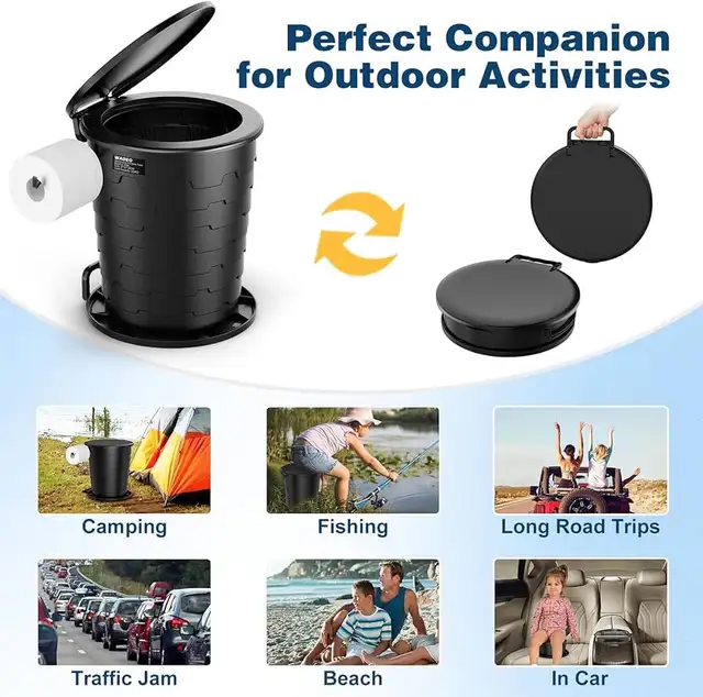 Retractable Camp Toilet for Adults, Upgraded 2nd Generation in Fishing, Camping & Outdoors in Markham / York Region - Image 8