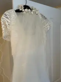 Wedding Dress with Headdress and Veil