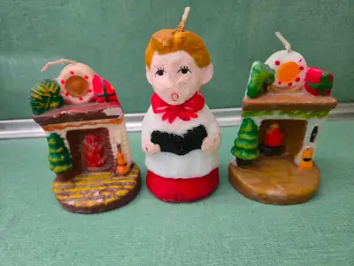 Three (3) Vintage Christmas Candles, View more