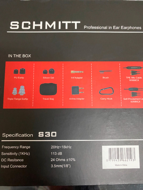 S30/S20/S10 Schmitt Professional in Ear Earphones in Headphones in Markham / York Region - Image 2