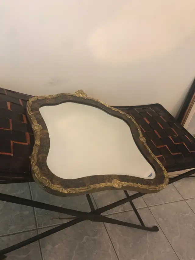 Antique wood & gilded stucco wall mirror.18”x17”. in Home Décor & Accents in Markham / York Region - Image 3