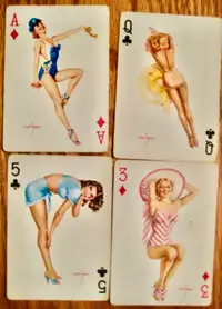 VINTAGE 1953 VARGAS GIRLS PLAYING CARDS + OTHER RELATED ITEMS