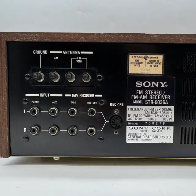 Vintage Sony STR-6036A FM/AM Stereo Receiver Tested Working Japa in Stereo Systems & Home Theatre in City of Toronto - Image 8