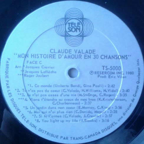 Claude Valade – Mon Histoire d'amour ...2XLP (1980) in CDs, DVDs & Blu-ray in City of Montréal - Image 6