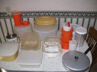 Various Tupperware/Cookie tins and other Containers