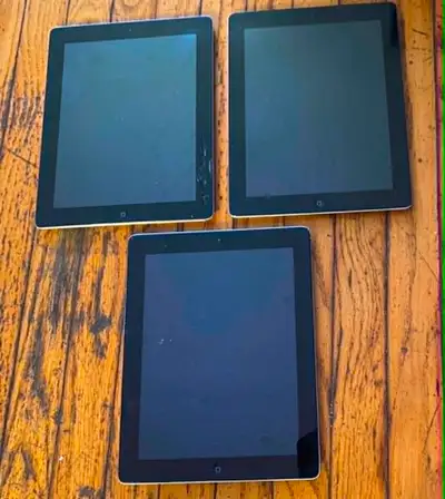 Older IPADS For parts or repair. 1 - 32gb with celluar reset but activation locked,screen in perfect...