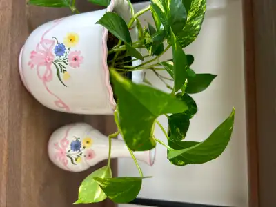 Vintage Hand Painted Italian Plant Pot and Vase, View more