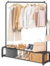 Heavy Duty Metal Clothing Rack with Shelves 