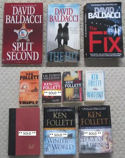 David Baldacci & Ken Follett Books, View more