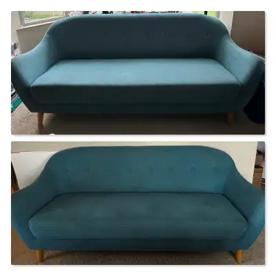 2 Matching Teal Blue Couches / Sofas, View more