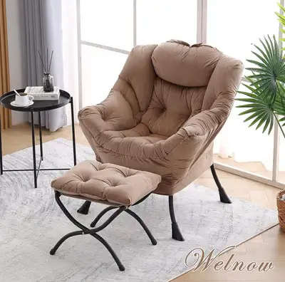Lazy Chair with Ottoman, Modern Lounge Accent Chair - NEW, View more