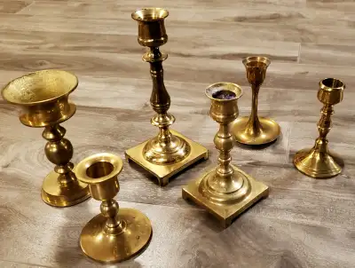 Various Tall Brass Candle Stick Holders – Multiple Listing, View more