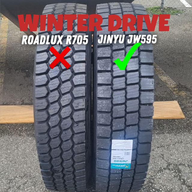 SEMI TIRES  ***  SEE THE DIFFERENCE WITH JINYU OVER ROADLUX LONG in Heavy Trucks in Prince George - Image 2