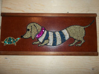 Cadre décoratif avec chien et tortue